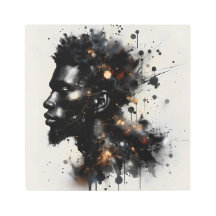 ポートレート:水の色とインクのスプラッシュアート