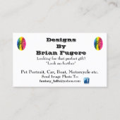 ポートレート、車、ボート、オートバイ等の芸術家を   かわいがって下さい 名刺 (正面)