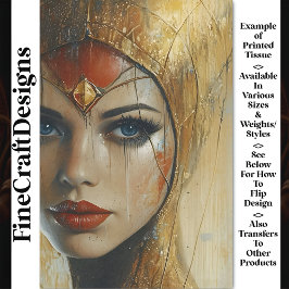 ポートレート、金ゴールドヘアドレス、赤い唇BV3のデコページ 薄葉紙