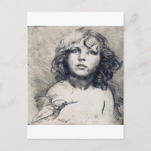 ポートレート(銅プリント)、アルフォンスミュシャ ポストカード (正面)