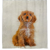 ポートレートCockapoo写真 |犬の恋人 シャワーカーテン (正面)