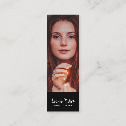 ポートレートQRコードフォトグラファー名刺 スキニー名刺 (正面)