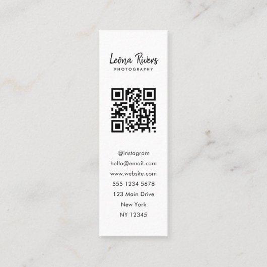 ポートレートQRコードフォトグラファー名刺 スキニー名刺 (裏面)