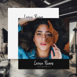 ポートレートQRコードフォトグラファー名刺 スクエア名刺