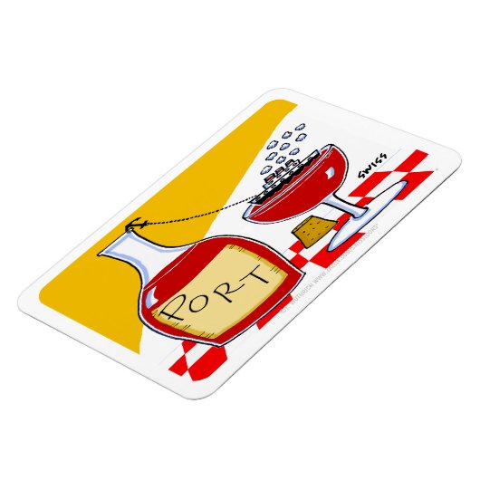 ポートワインの漫画の試食ユーモアのある会が人気 マグネット (左側)