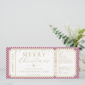 ポートワインストライプコンサートチケットギフト券カード 招待状 (スタンド正面)