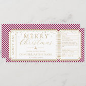 ポートワインストライプコンサートチケットギフト券カード 招待状 (正面/裏面)