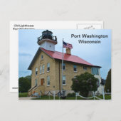ポートワシントンウィスコンシンライトハウス ポストカード (正面/裏面)