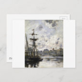 ポート、Eugene Boudinによるフェンプ ポストカード (正面/裏面)