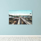 ポートLudlow DocksPort Ludlow, WAの表示 キャンバスプリント (インサイチュ (ウッドフロア))