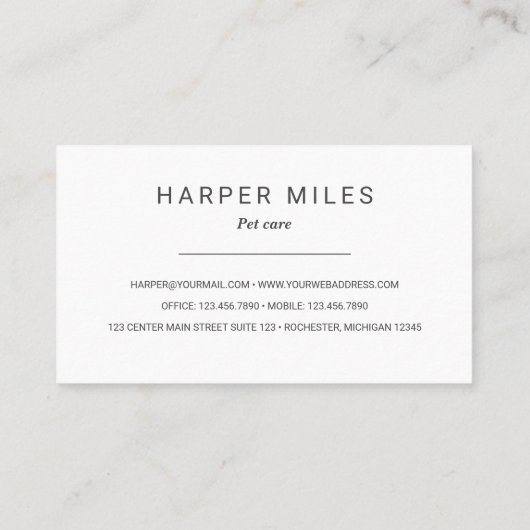 ポードエレガントルドッググルーミング 名刺 (裏面)