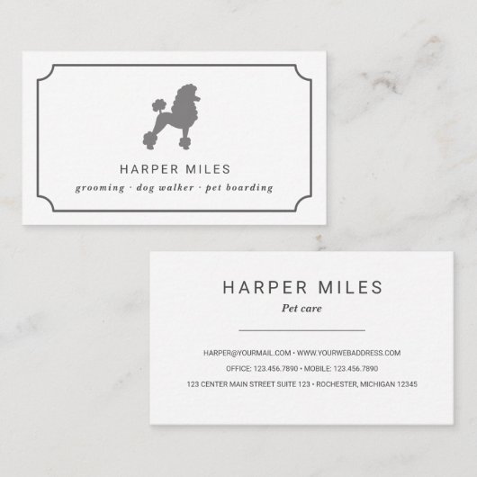 ポードエレガントルドッググルーミング 名刺 (正面/裏面)