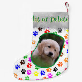 ポードッグ愛猫レディーペットフォカラフルトネームおもしろい スモールクリスマスストッキング (裏面)