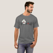 ポードルおもしろいハートビートドッグ愛好家 Tシャツ (正面フル)