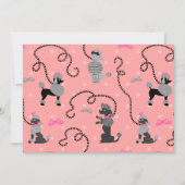 ポードルスカート レトロ ピンク ブラック 50年代 バースデーパーティ 招待状 (裏面)