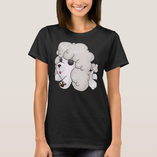 ポードル詰まったホワイト Tシャツ (正面)
