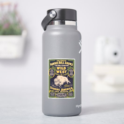 ポーニー素晴らしビルがショーし、ヴィンテージサーカスのポスター シール (HydroFlask)