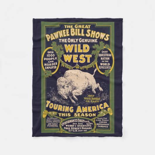 ポーニー素晴らしビルがショーし、ヴィンテージサーカスのポスター フリースブランケット (正面)