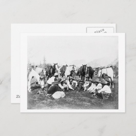 ポーニー・ビルのワイルド・ウェスト・ショーのメンバー ポストカード (正面/裏面)