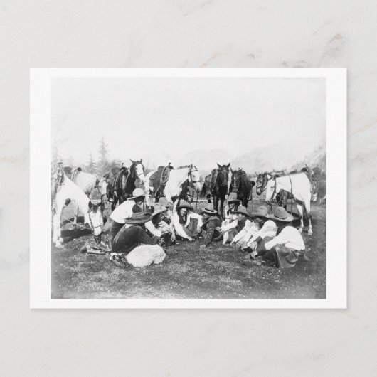 ポーニー・ビルのワイルド・ウェスト・ショーのメンバー ポストカード (正面)