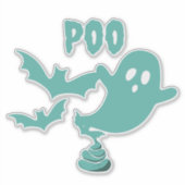 ポーハロウィン幽霊 シール (正面)