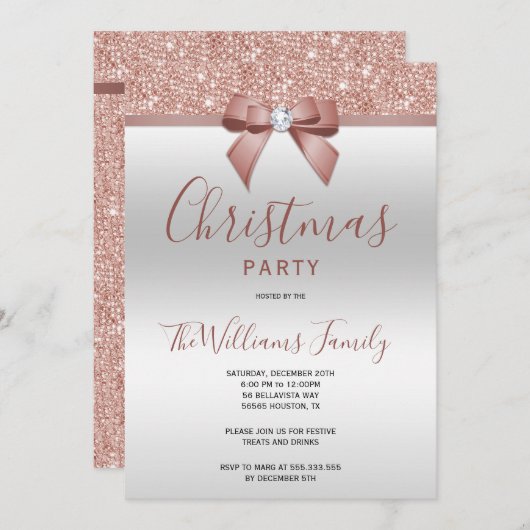 ポーバラ金ゴールドジュエルボウクリスマスパーティー 招待状 (正面/裏面)