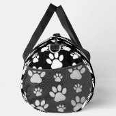 ポーパターン、ポープリント、犬の足、白黒 ダッフルバッグ (右)