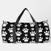 ポーパターン、ポープリント、犬の足、白黒 ダッフルバッグ (裏面)