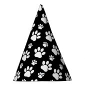 ポーパターン、ポープリント、犬の足、白黒 パーティーハット (右)
