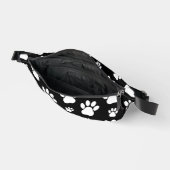 ポーパターン、ポープリント、犬の足、白黒 ファニーパック (見開き)