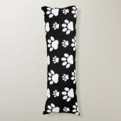 ポーパターン、ポープリント、犬の足、白黒 ボディピロー (正面縦)