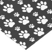 ポーパターン、ポープリント、犬の足、白黒 ミディアムテーブルランナー (コーナー)