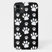 ポーパターン、ポープリント、犬の足、白黒 Case-Mate iPhoneケース (裏面)