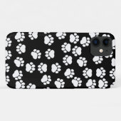 ポーパターン、ポープリント、犬の足、白黒 Case-Mate iPhoneケース (裏面(横))