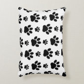 ポーパターン、犬の足、ポープリント、白黒 アクセントクッション (正面(垂直))