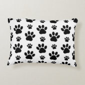 ポーパターン、犬の足、ポープリント、白黒 アクセントクッション (裏面)