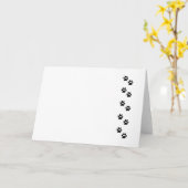 ポーパターン、犬の足、ポープリント、白黒 カード (黄色い花)