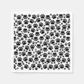 ポーパターン、犬の足、ポープリント、白黒 スタンダードカクテルナプキン (正面)