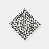 ポーパターン、犬の足、ポープリント、白黒 スタンダードカクテルナプキン (角)