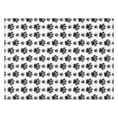 ポーパターン、犬の足、ポープリント、白黒 テーブルクロス (正面(横))