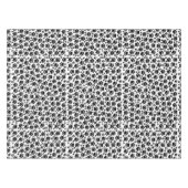 ポーパターン、犬の足、ポープリント、白黒 テーブルクロス (正面(横))