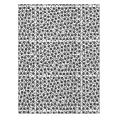 ポーパターン、犬の足、ポープリント、白黒 テーブルクロス (正面)