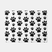 ポーパターン、犬の足、ポープリント、白黒 ドアマット (正面)