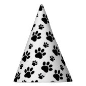 ポーパターン、犬の足、ポープリント、白黒 パーティーハット (右)