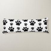 ポーパターン、犬の足、ポープリント、白黒 ボディピロー (裏面)