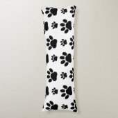 ポーパターン、犬の足、ポープリント、白黒 ボディピロー (正面縦)