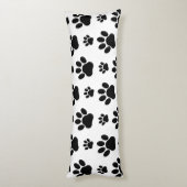 ポーパターン、犬の足、ポープリント、白黒 ボディピロー (裏面 (縦))