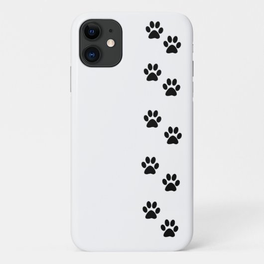 ポーパターン、犬の足、ポープリント、白黒 Case-Mate iPhoneケース (裏面)