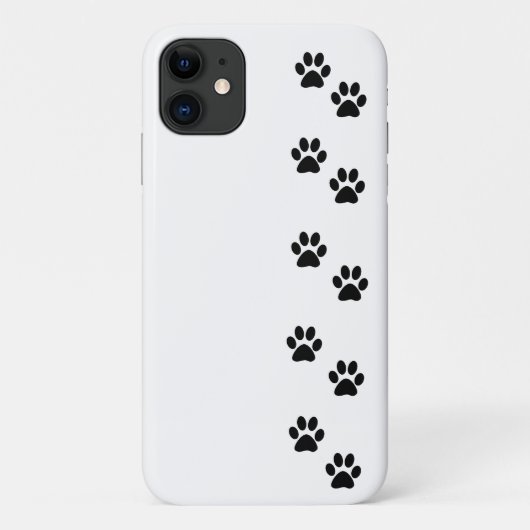 ポーパターン、犬の足、ポープリント、白黒 Case-Mate iPhoneケース (裏面)