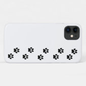 ポーパターン、犬の足、ポープリント、白黒 Case-Mate iPhoneケース (裏面(横))